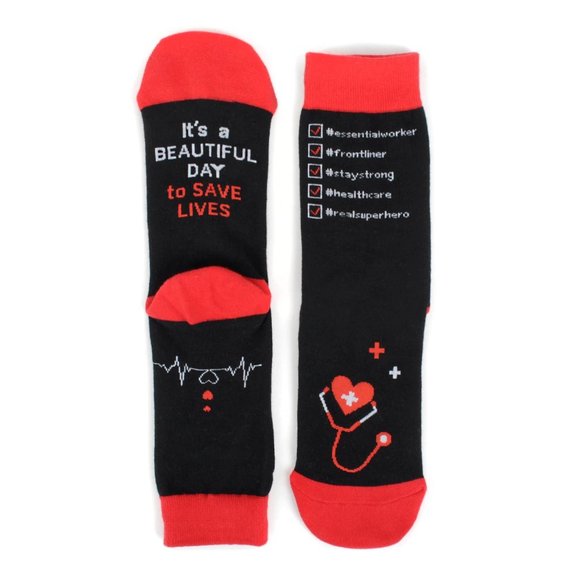 Health Care Heroes-Saving Lives- Novelty Socks S/M - Picture 6 of 10